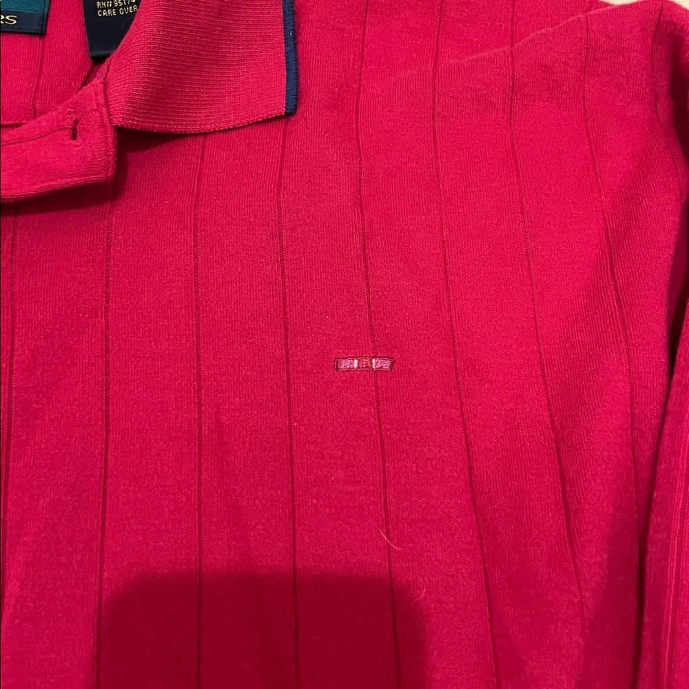 Alexander Julian Classic Red long Sleeve Polo Shirt - Picture 3 of 6